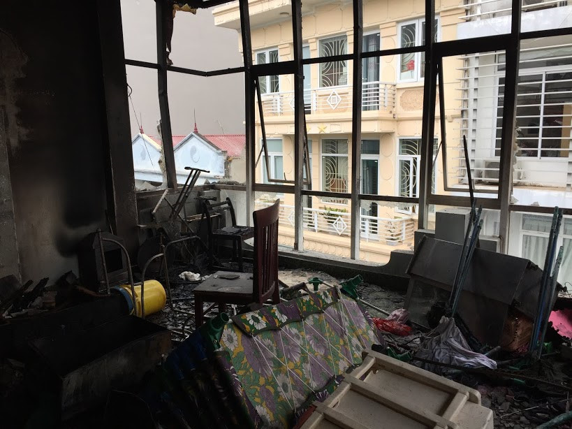 Hiện trường bên trong đám cháy trường mầm non Mặt Trời Vàng